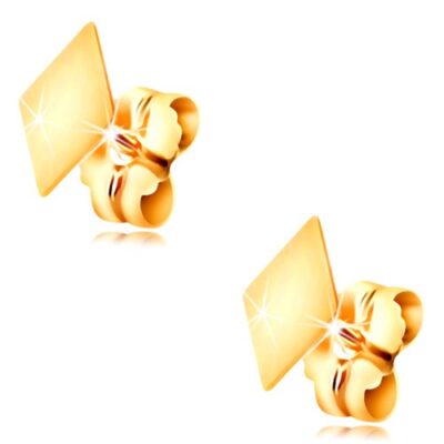 Stekkeres 14K arany fülbevaló - fényes lapos rombusz ékszer webáruház