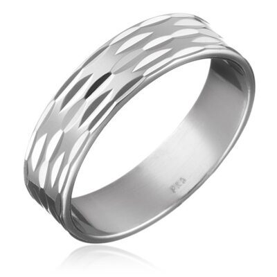 Sterling ezüst gyűrű - három sor magocska alakú véset - Nagyság: 64 ékszer webáruház