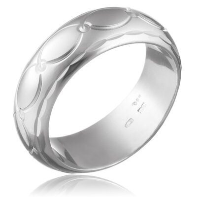Széles sterling ezüst gyűrű - oválisok és kúpok - Nagyság: 64 ékszer webáruház