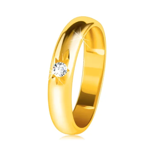 14K sárga arany gyűrű lekerekített felszínnel
