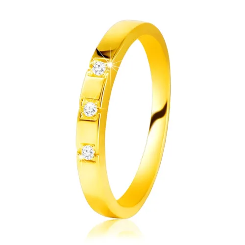 585  sárga arany gyűrű - fényes vállak
