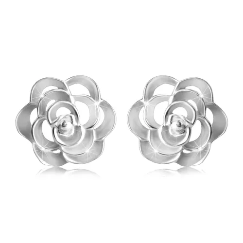 925 ezüst fülbevaló – kivágott rózsa szirmokkal