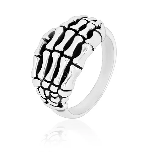 925 ezüst gyűrű - csontváz kézfej