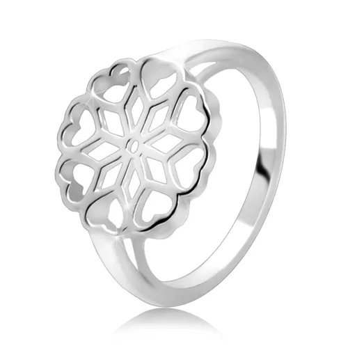 925 ezüst gyűrű - faragott virág