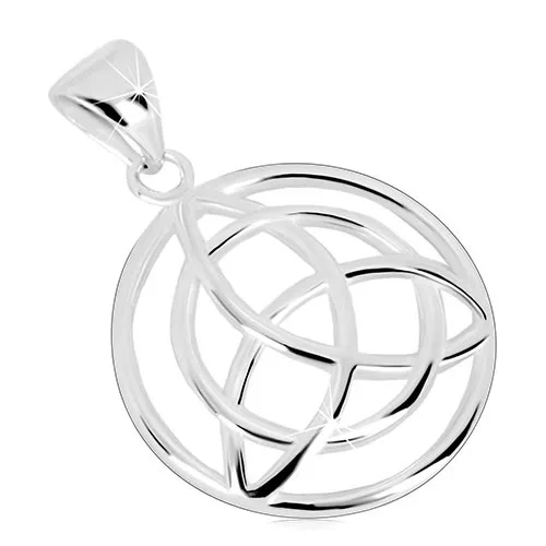 925 ezüst medál - kör alakú kelta Triquetra szimbólum ékszer webáruház