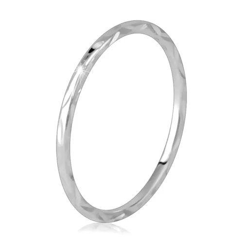 925 ezüst vékony gyűrű - szemcse alakú gravírozott minta - Nagyság: 72 ékszer webáruház