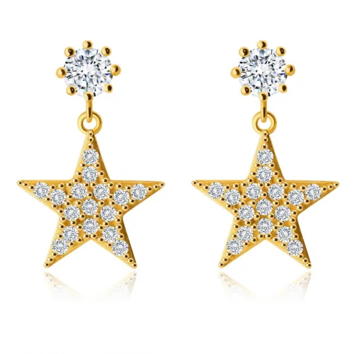 9K arany fülbevaló   - cirkóniával díszített tengeri csillag