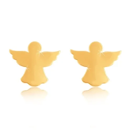 9K sárga arany fülbevaló - angyal széttárt szárnyakkal