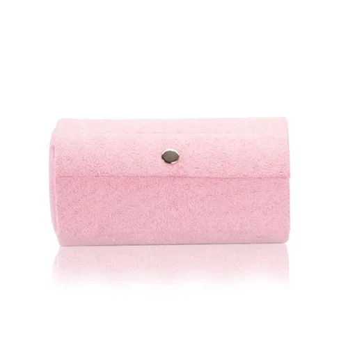 Ékszeres doboz rózsaszín színben - henger alakú