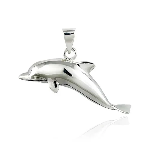 Ezüst 925 medál - fényes ugró delfin