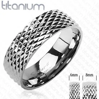 Titánium karikagyűrű - kígyóbőr mintázat - Nagyság: 70 ékszer webáruház