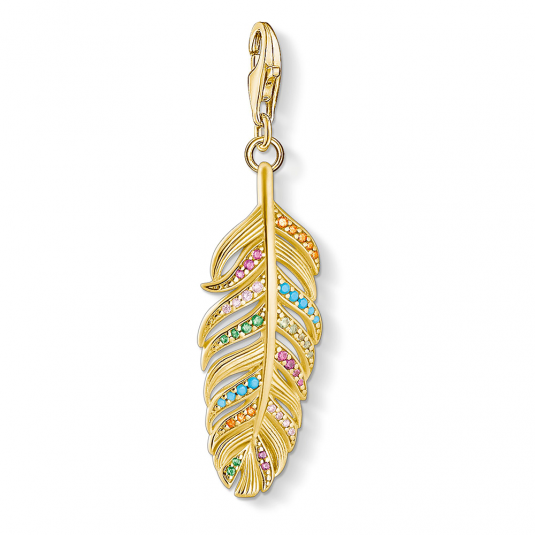 THOMAS SABO charm medál Feather gold medál 1829-488-7 - Elegáns ékszer webáruház Budapest