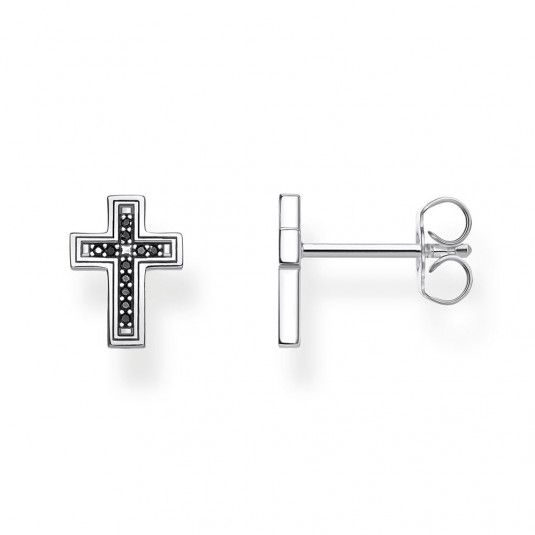 THOMAS SABO fülbevaló Cross black fülbevaló H2112-643-11 - Elegáns ékszer webáruház Budapest