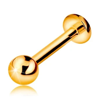 Ékszer webáruház elegáns ékszerek  - 14K arany ajak vagy áll piercing - labret golyóval és karikával