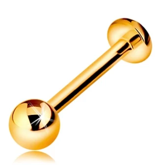 Ékszer webáruház elegáns ékszerek  - 14K arany piercing ajakba vagy állba - labret golyóval és körrel