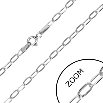 Ékszer webáruház elegáns ékszerek  - 14K fehér arany nyaklánc - hosszúkás szemek