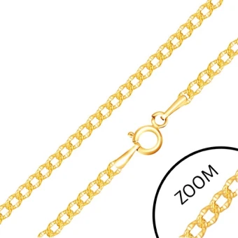 Ékszer webáruház elegáns ékszerek  - 14k sárga arany nyaklánc - ovális szemek gravírozott pöttyökkel