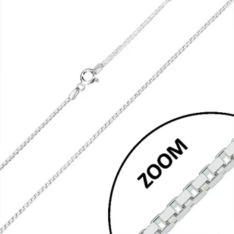 Ékszer webáruház elegáns ékszerek  - 925 ezüst lánc - fényes szögletes elemek