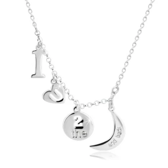 Ékszer webáruház elegáns ékszerek  - 925 ezüst nyaklánc - medálok "I love you to the moon and back" motívummal