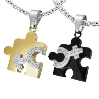 Ékszer webáruház elegáns ékszerek  - Acél medál pároknak - puzzle