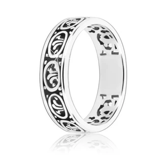 Ékszer webáruház elegáns ékszerek  - Gyűrű 925 ezüstből - kivágott ornamentumok - Nagyság: 62