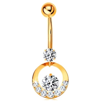 Ékszer webáruház elegáns ékszerek  - Köldök piercing - sárga 14K arany