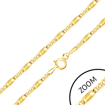 Ékszer webáruház elegáns ékszerek  - Nyaklánc 14K sárga aranyból - ovális és hosszúkás szemek