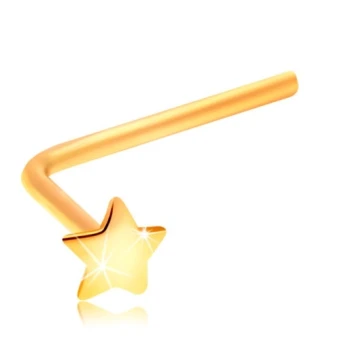 Ékszer webáruház elegáns ékszerek  - Orrpiercing sárga 14K aranyból - kis csillag