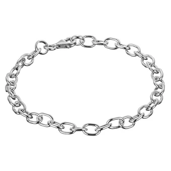 Ékszer webáruház elegáns ékszerek  - Sterling ezüst karlánc ovális láncszemekből