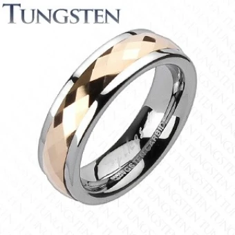 Ékszer webáruház elegáns ékszerek  - Tungsten gyűrű - forgatható középső sáv - Nagyság: 67