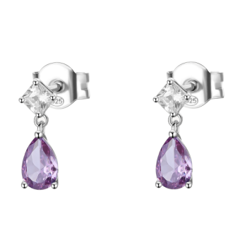 BROSWAY fülbevaló Fancy Magic lila fülbevaló BWFMP115 - Elegáns ékszer webáruház Budapest