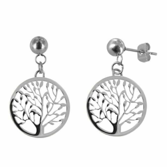 CO88 acél fülbevaló életfával fülbevaló C88CE-10004 - Elegáns ékszer webáruház Budapest