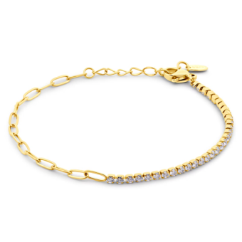CO88 acél karkötő cirkóniákkal karkötő C88CB-91359 - Elegáns ékszer webáruház Budapest