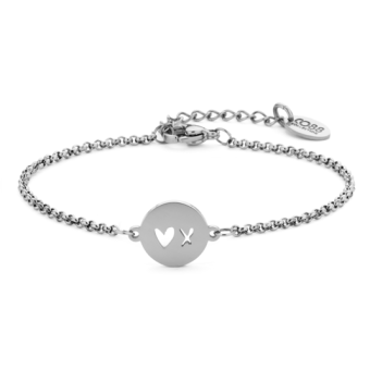 CO88 női acél karkötő szív és X karkötő C88CB-90413 - Elegáns ékszer webáruház Budapest
