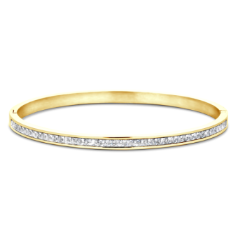 CO88 női merev acél karperec cirkóniákkal karkötő C88CB-90889 - Elegáns ékszer webáruház Budapest