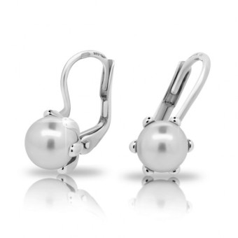 CUTIE ezüst fülbevaló Swarovski gyöngyökkel fülbevaló CUC2482-N-WH - Elegáns ékszer webáruház Budapest