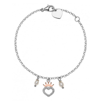 DISNEY ezüst szív karkötő koronával karkötő BS00009TPZL-55.CS - Elegáns ékszer webáruház Budapest
