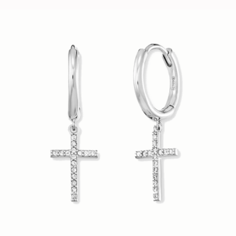 ENGELSRUFER fülbevaló függő kereszttel fülbevaló ERE-LILCROSS-ZI-CR - Elegáns ékszer webáruház Budapest