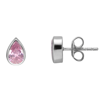 ESPRIT ezüst fülbevaló rózsaszín cirkóniával fülbevaló ESER01741100 - Elegáns ékszer webáruház Budapest