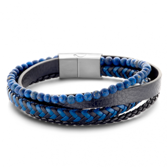 FRANK 1967-es férfi bőr karkötő lapis lazuli kővel karkötő FR7FB-0542 - Elegáns ékszer webáruház Budapest