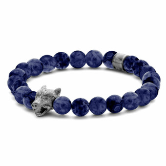 FRANK 1967 férfi karkötő szodalit Wolf head karkötő FR7FB-0588 - Elegáns ékszer webáruház Budapest