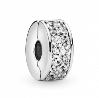 PANDORA Áttetsző pavé klip charm - Elegáns ékszer webáruház Budapest