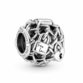 PANDORA Áttört láncszemek lakattal charm - Elegáns ékszer webáruház Budapest