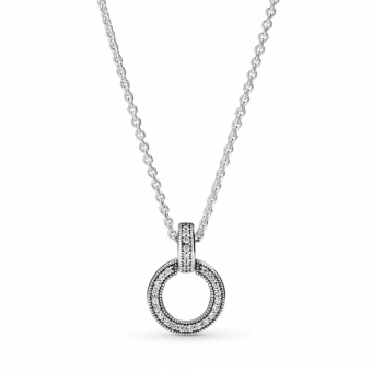 PANDORA Dupla kör és szívek ezüst nyaklánc nyaklánc 399487C01-45 - Elegáns ékszer webáruház Budapest