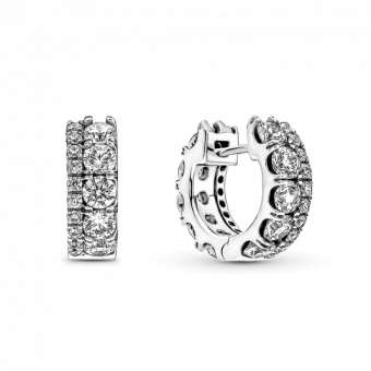 PANDORA Dupla pavé karika-fülbevaló fülbevaló 290058C01 - Elegáns ékszer webáruház Budapest