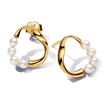PANDORA ESSENCE aranyozott fülbevaló gyöngyökkel fülbevaló 263276C01 - Elegáns ékszer webáruház Budapest