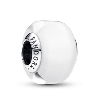 PANDORA Fehér mini muránói üveg charm - Elegáns ékszer webáruház Budapest