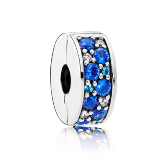 PANDORA Kék pavé klip charm - Elegáns ékszer webáruház Budapest