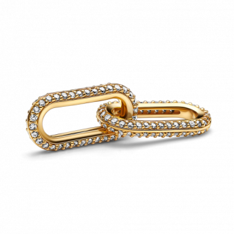 PANDORA ME aranyozott stílusos pavé dupla láncszem medál 769660C01 - Elegáns ékszer webáruház Budapest