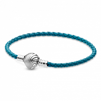 PANDORA Moments kagylókapcsos türkiz fonottbőr karkötő karkötő 598951C01 - Elegáns ékszer webáruház Budapest
